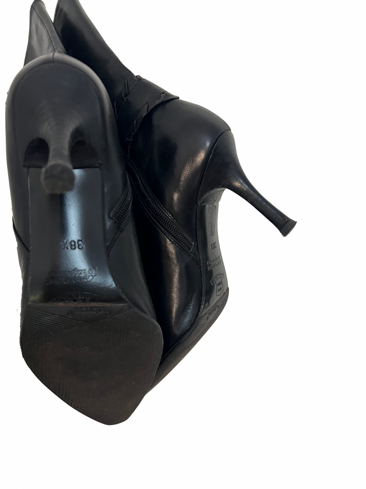 leather heels with a buckle