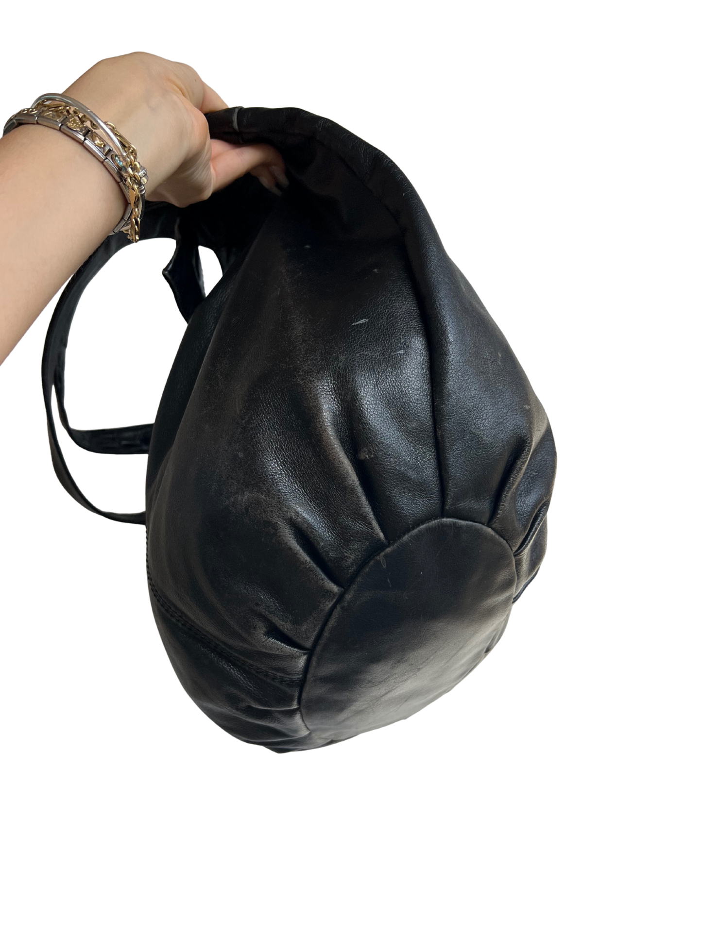 70s leather bow bag