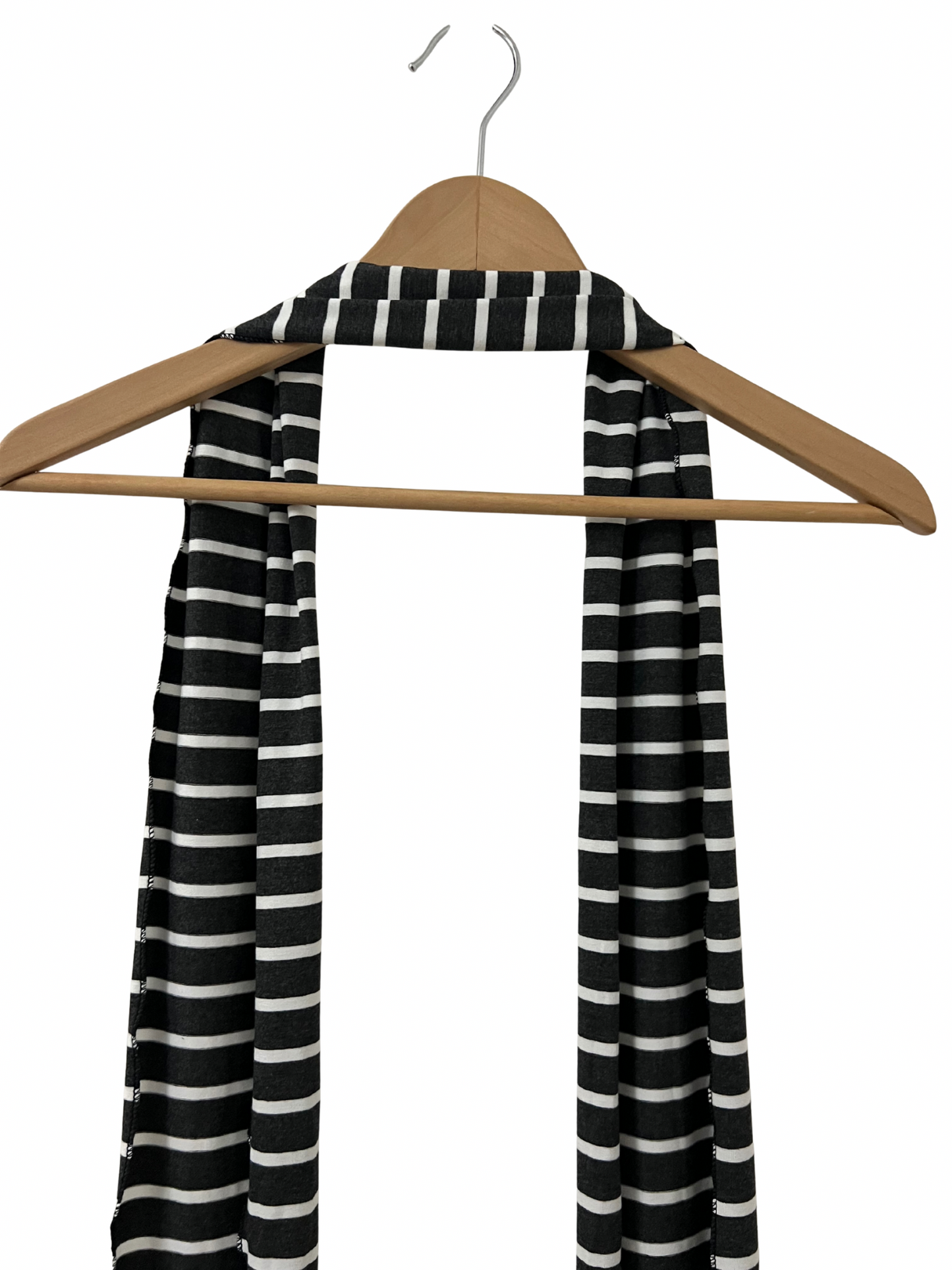 grey striped skinny scarf