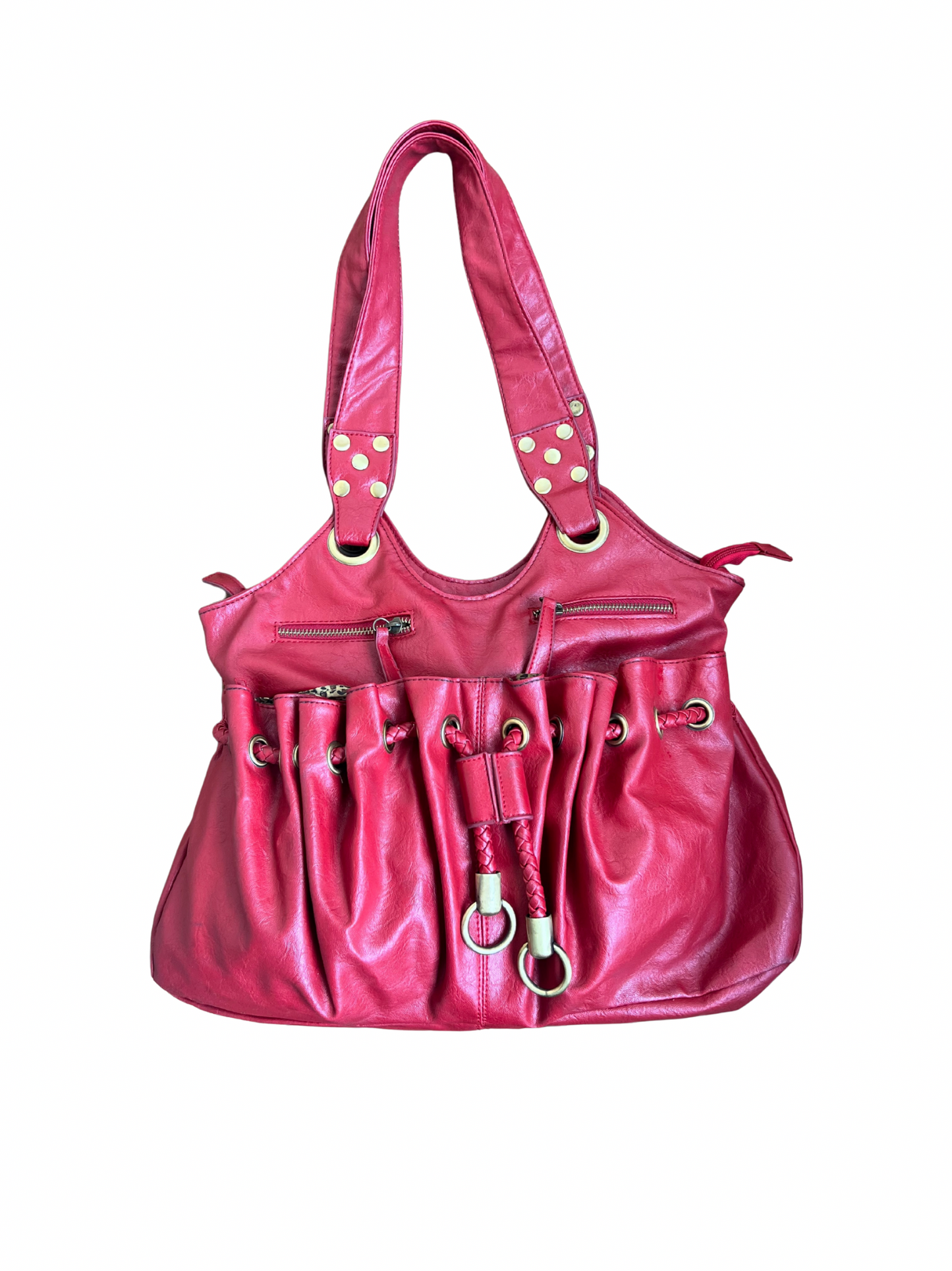 red shoulder bag