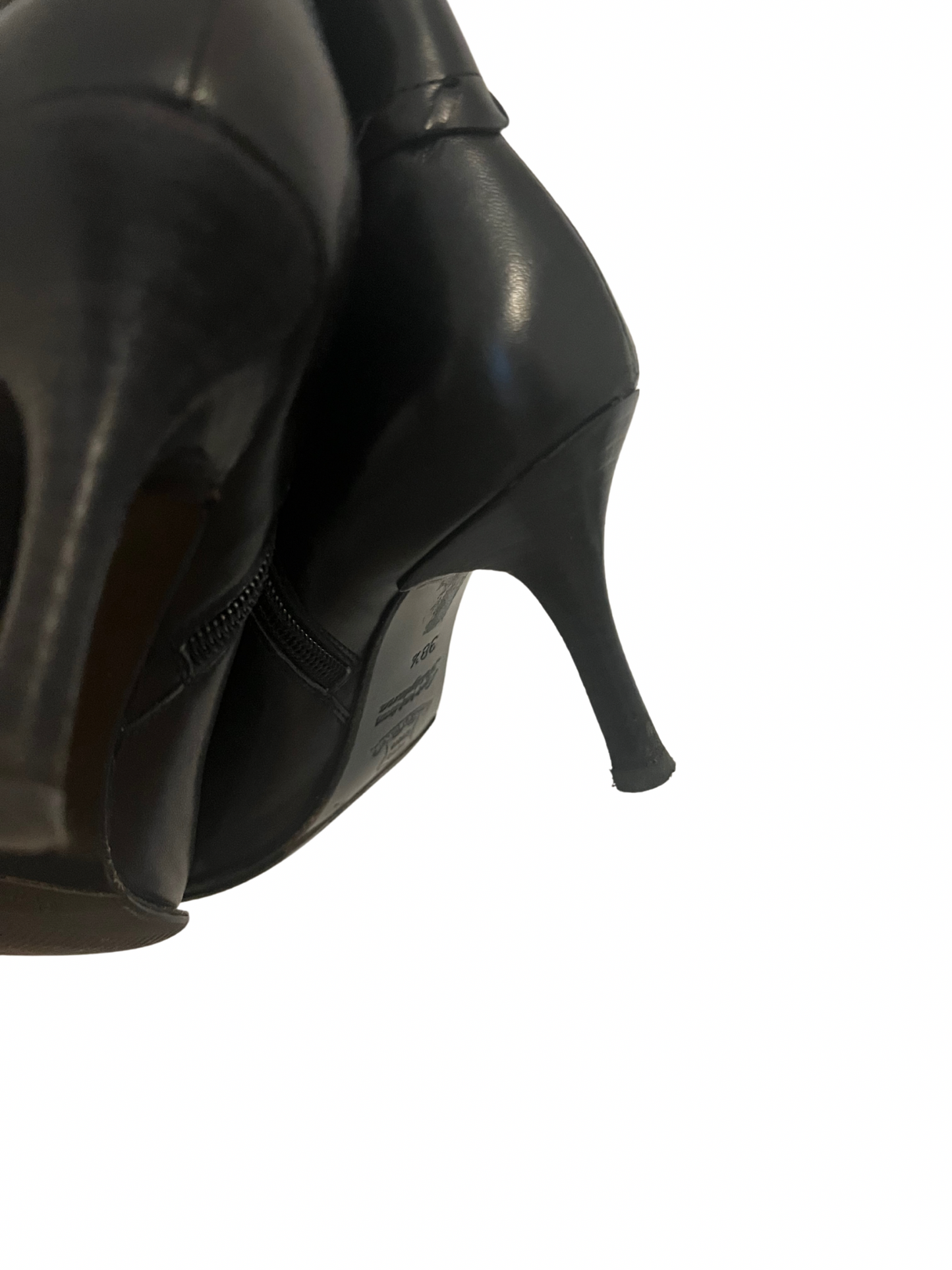 leather heels with a buckle