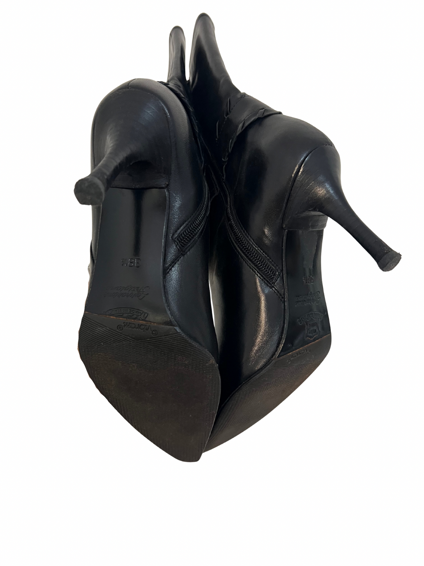leather heels with a buckle