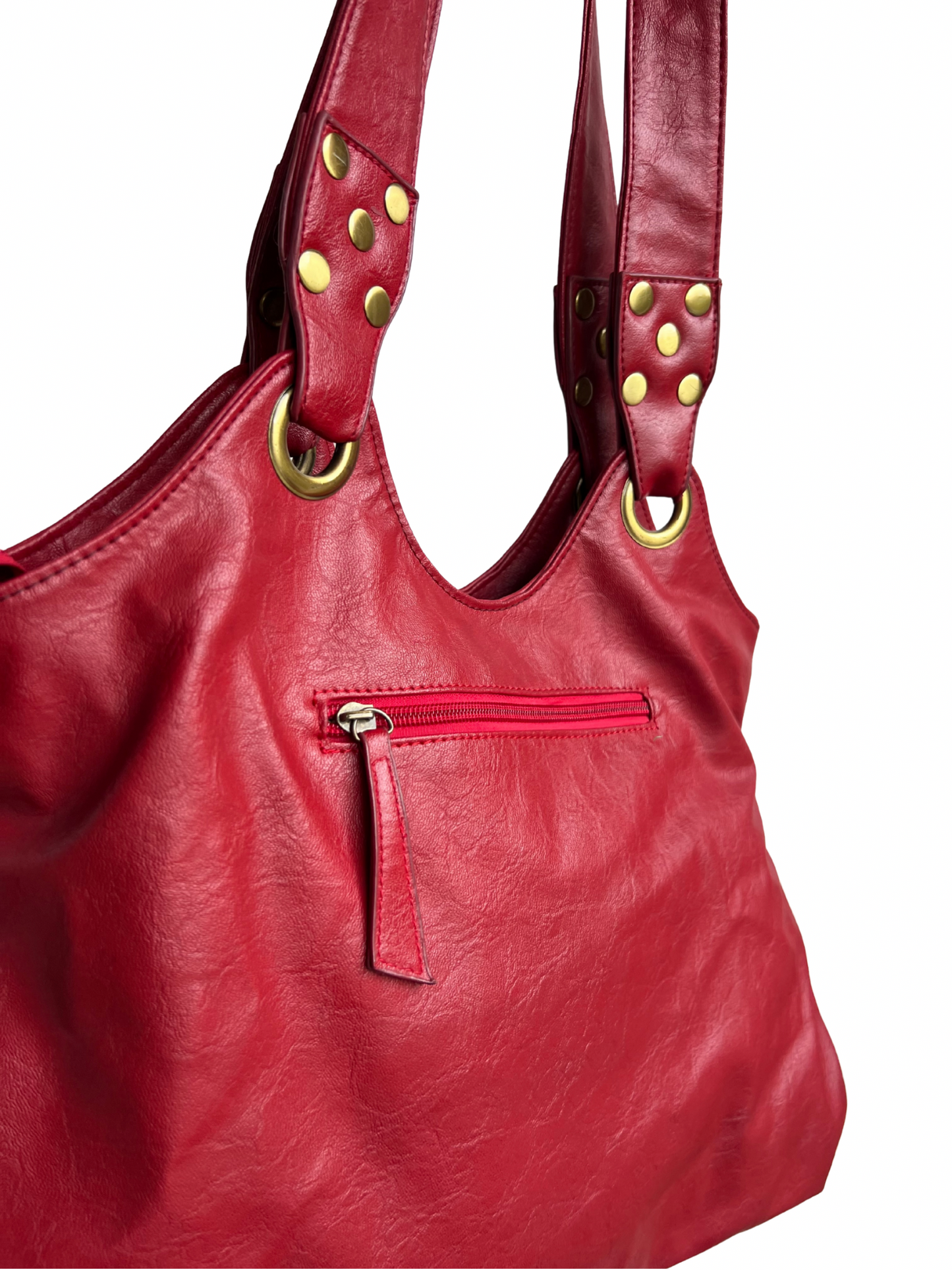 red shoulder bag