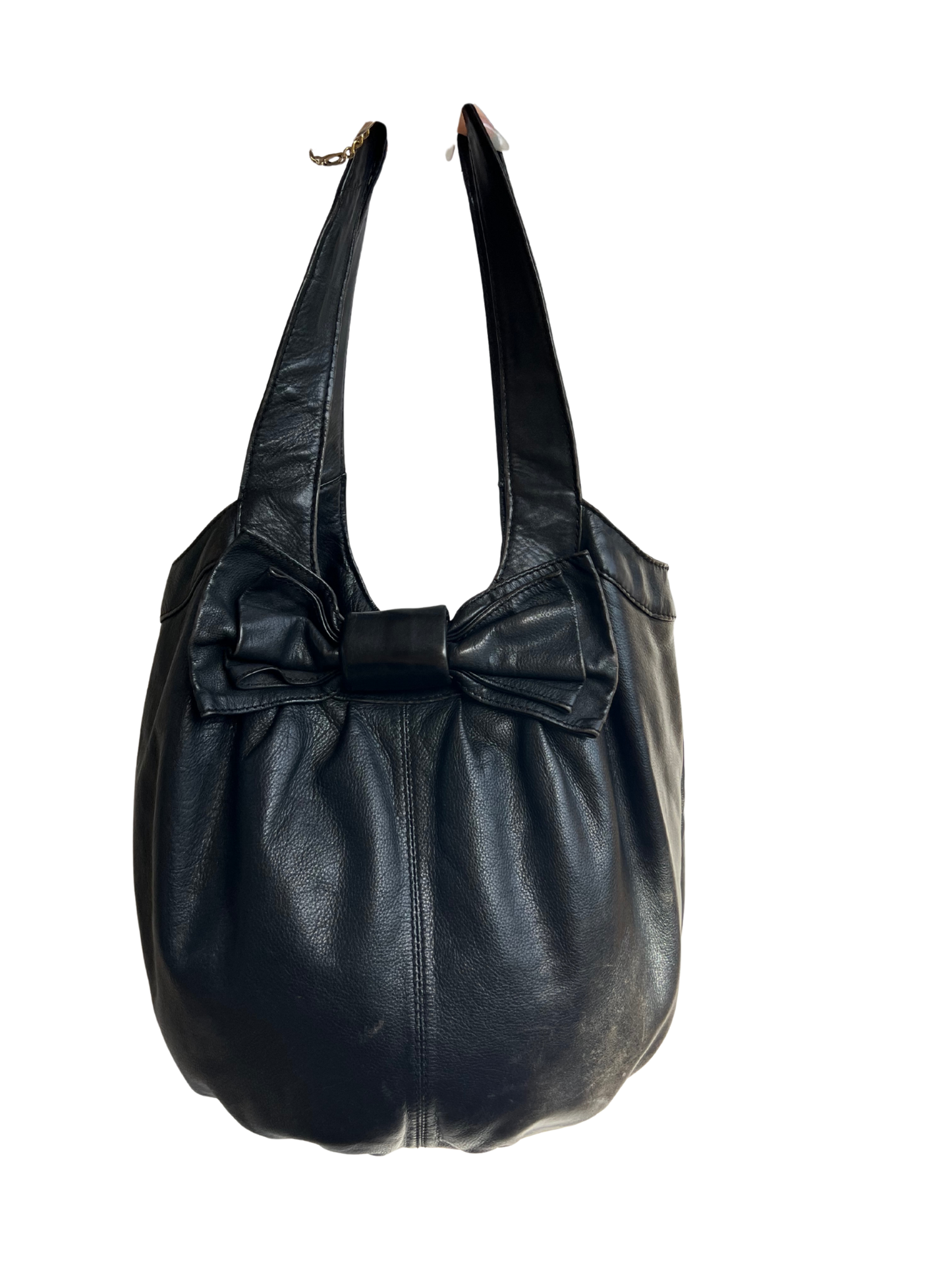 70s leather bow bag