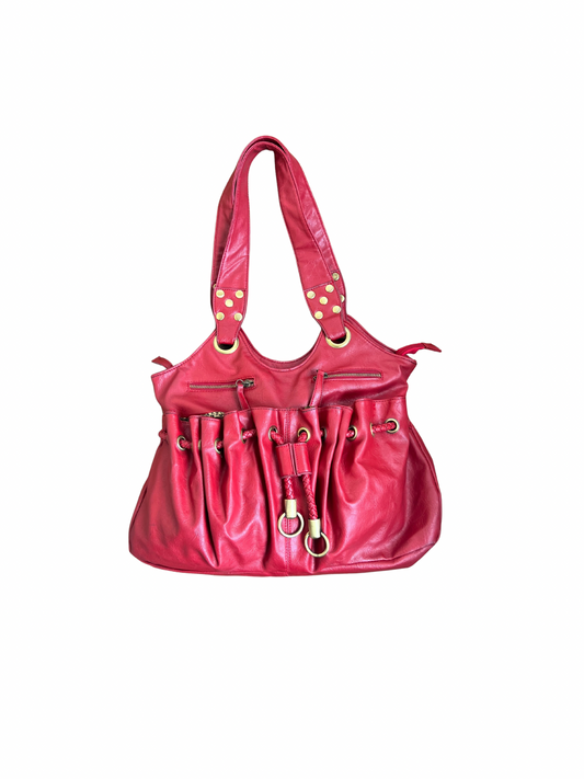 red shoulder bag