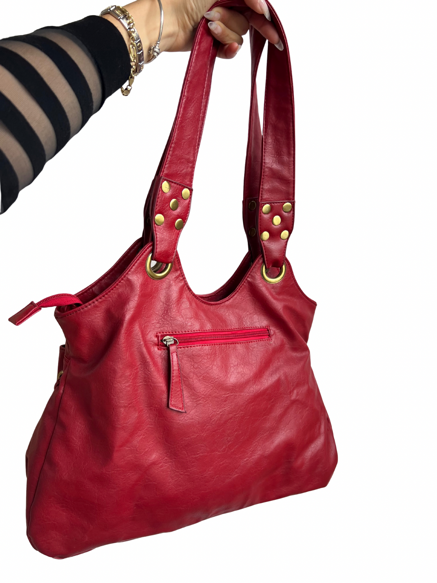 red shoulder bag