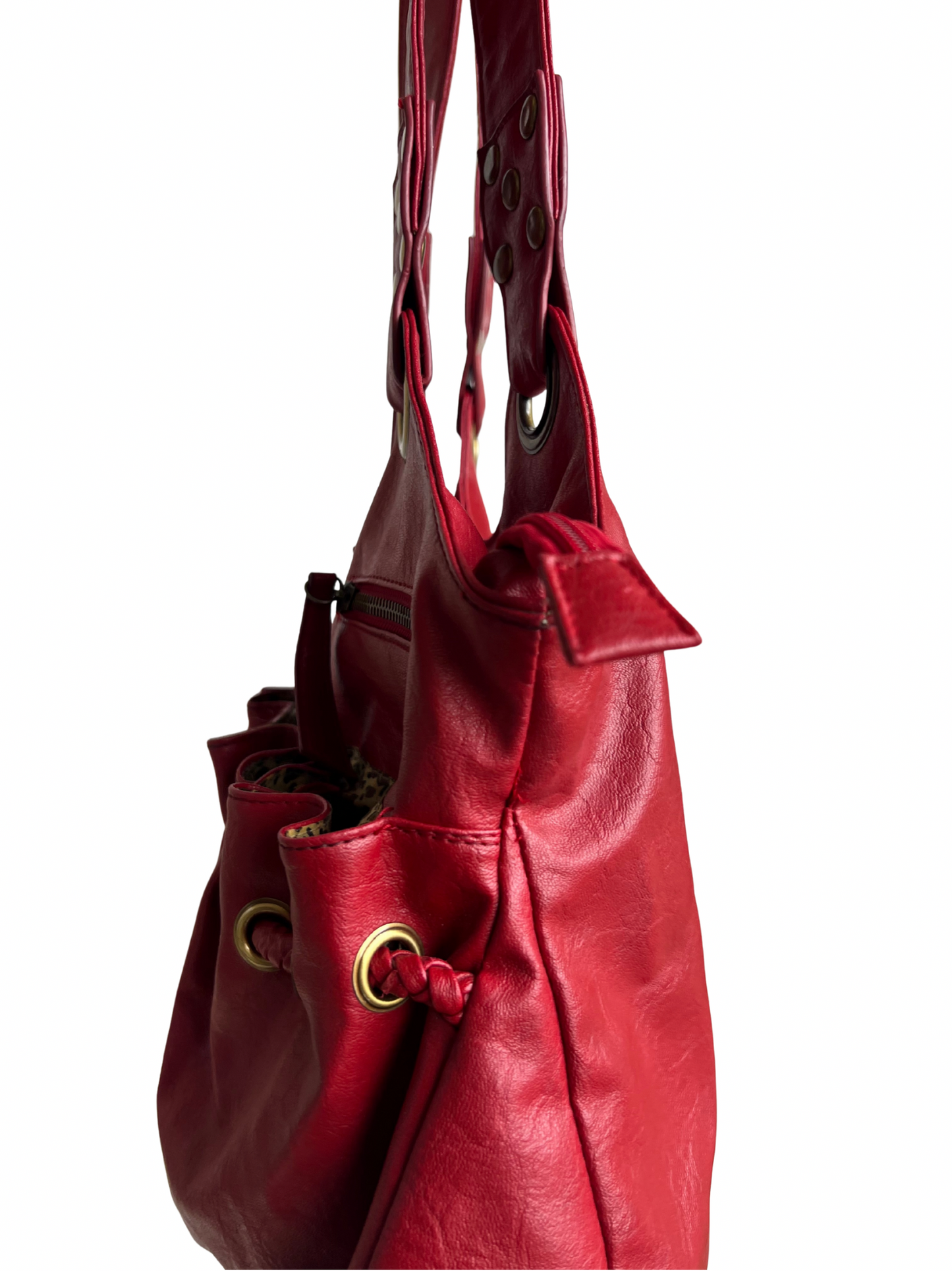 red shoulder bag