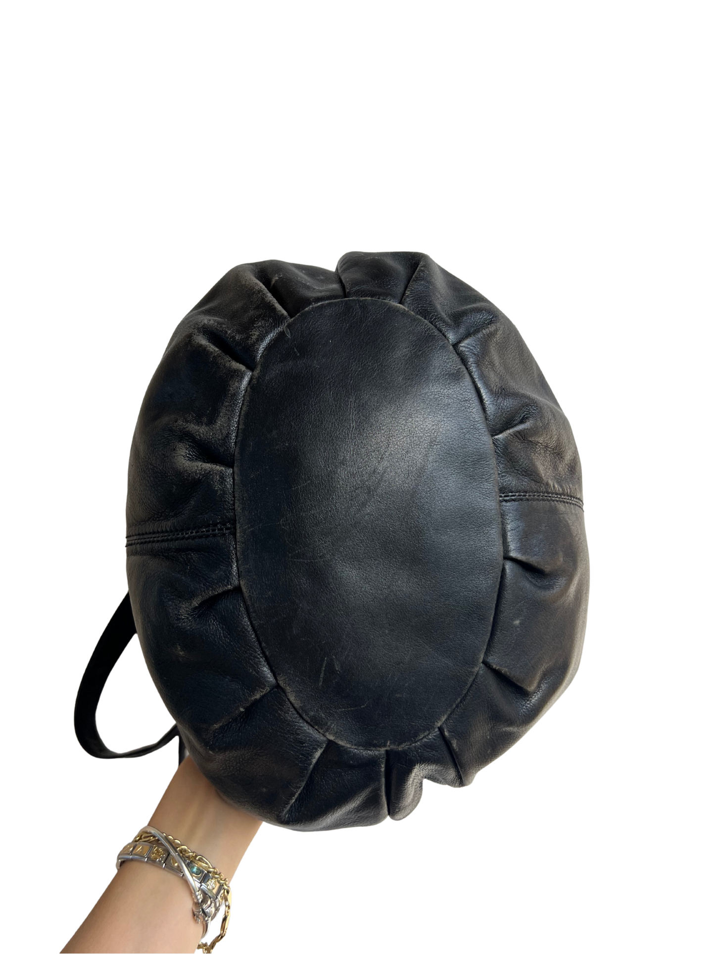 70s leather bow bag