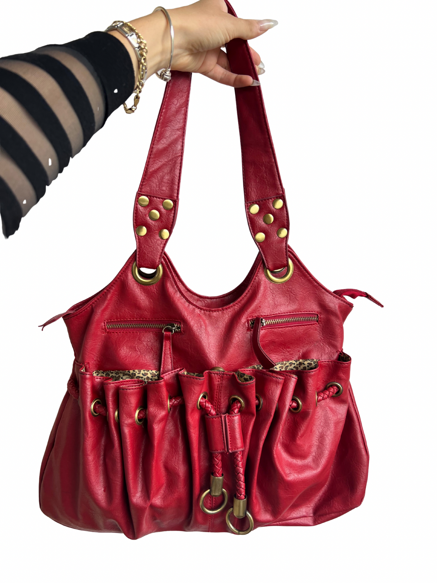 red shoulder bag