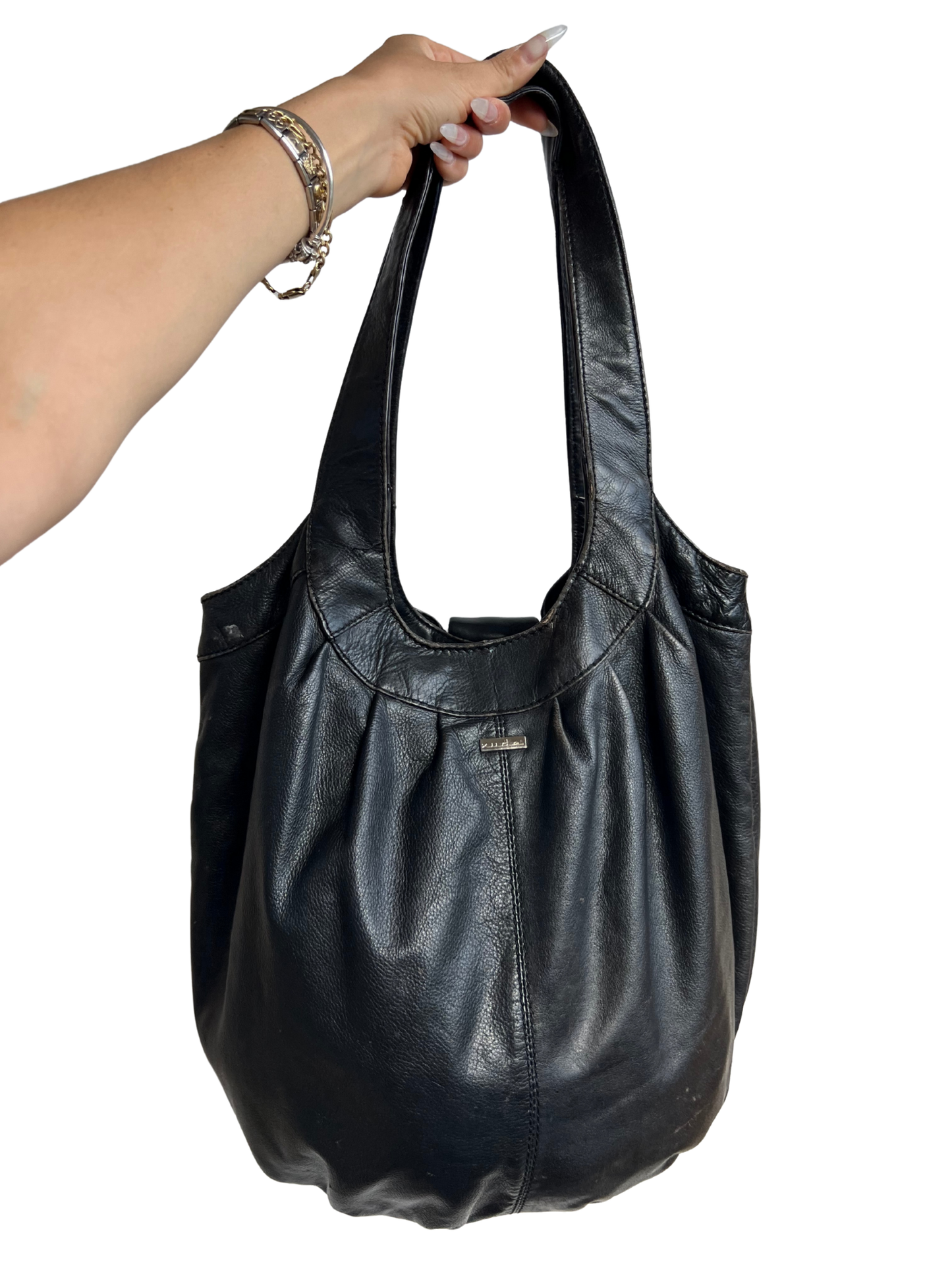 70s leather bow bag
