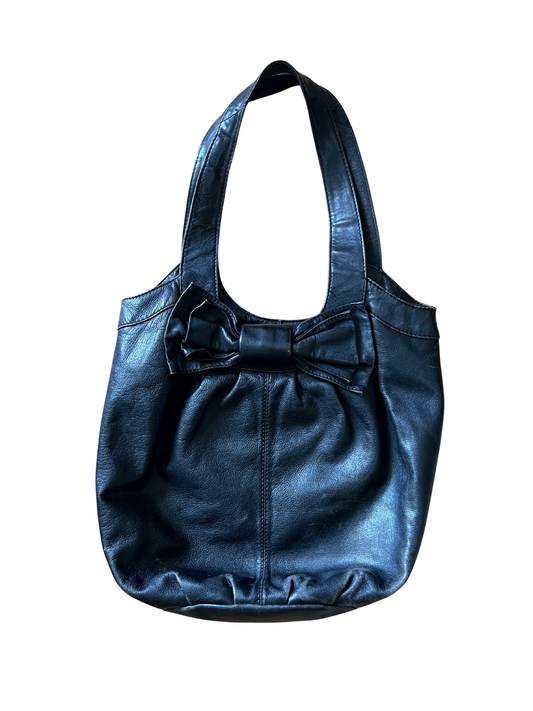 70s leather bow bag
