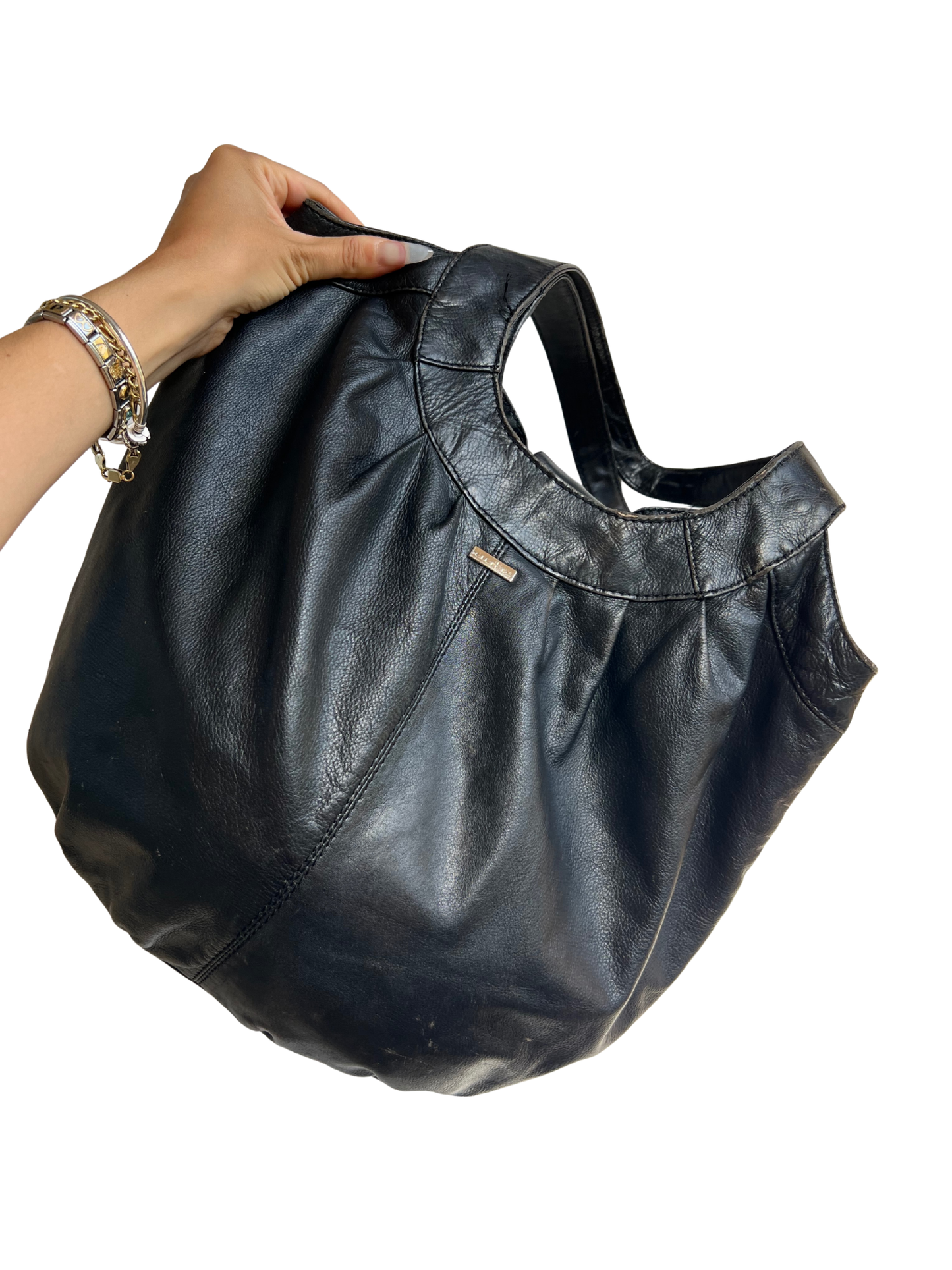 70s leather bow bag