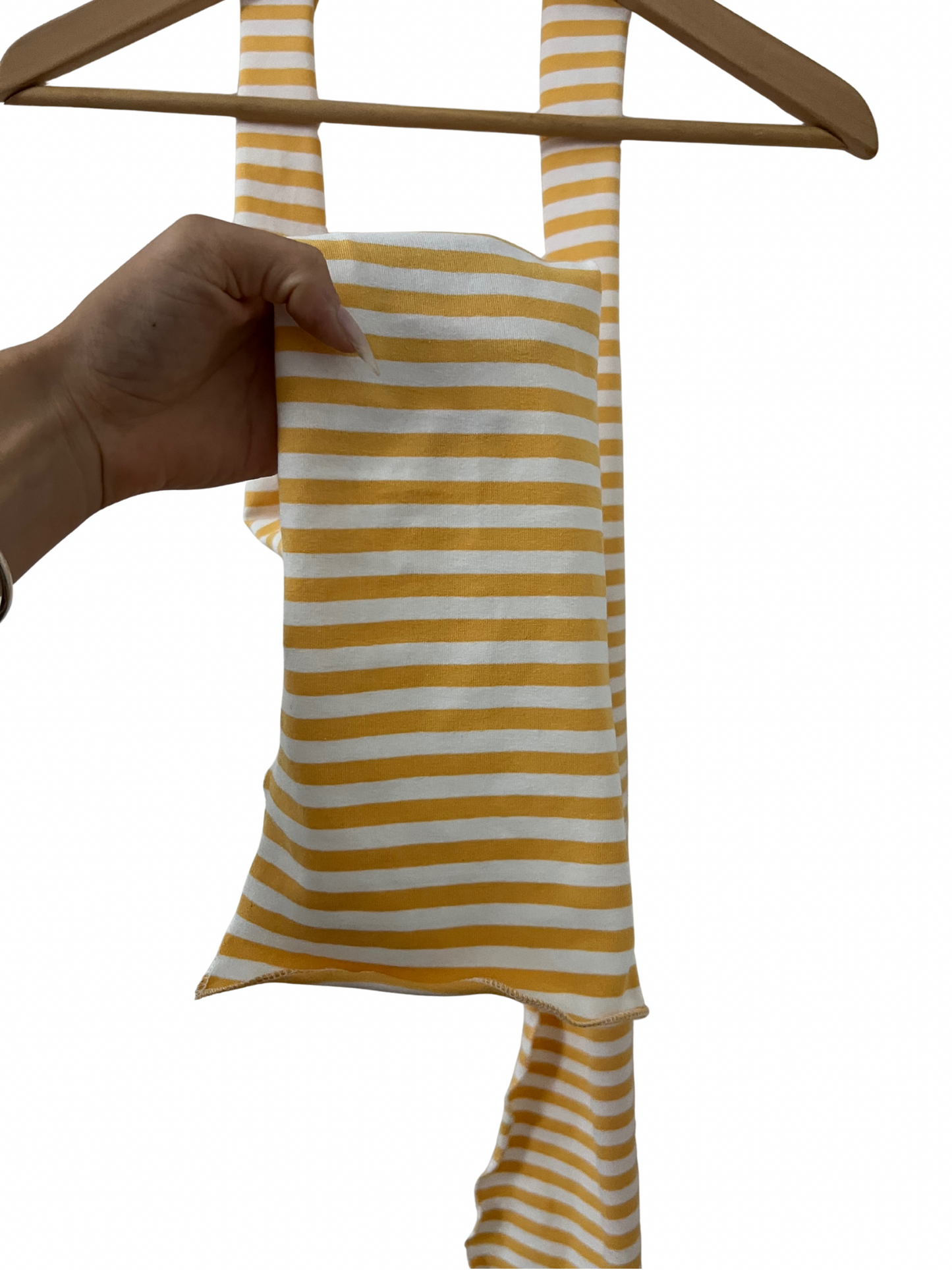 yellow striped skinny scarf