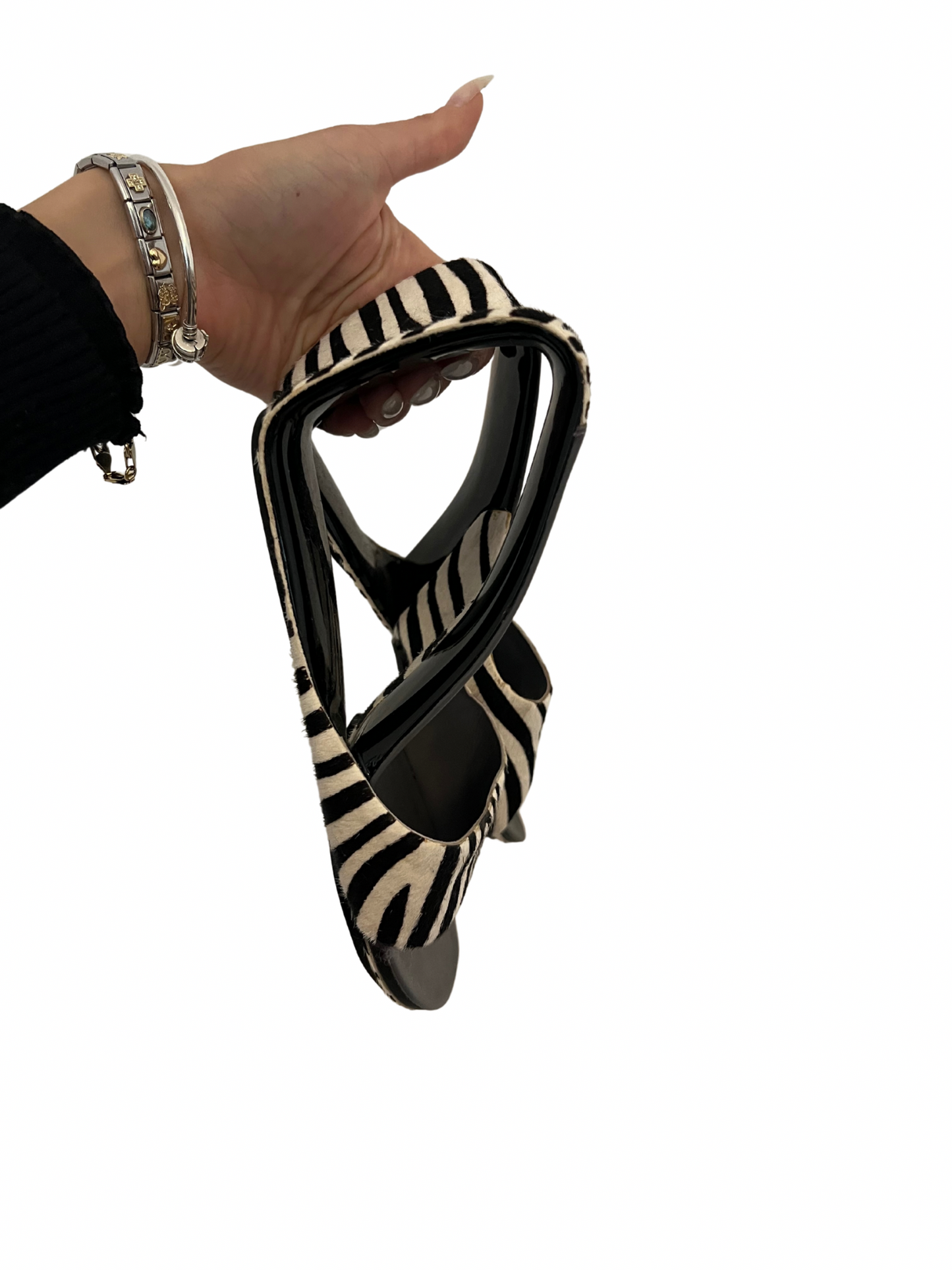 animal printed leather heels